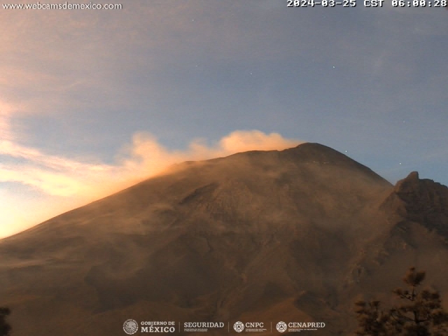 Registra 14 exhalaciones volcán Popocatépetl; se mantiene semáforo amarillo fase 2