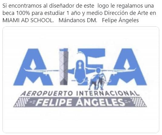 Ofrecen beca para el diseñador del logo del AIFA