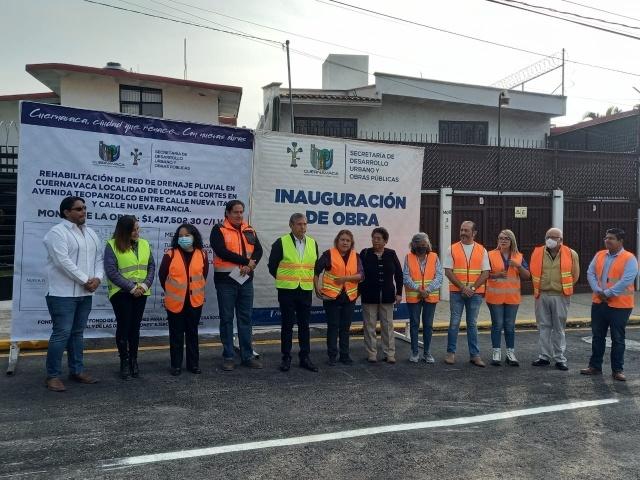 Inaugura edil rehabilitación de drenaje pluvial en la colonia Lomas de Cortés