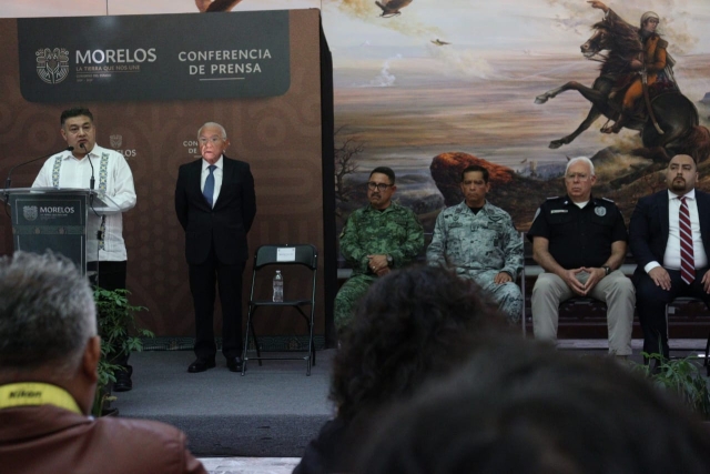 Conferencia de prensa de integrantes de la Mesa de Coordinación Estatal