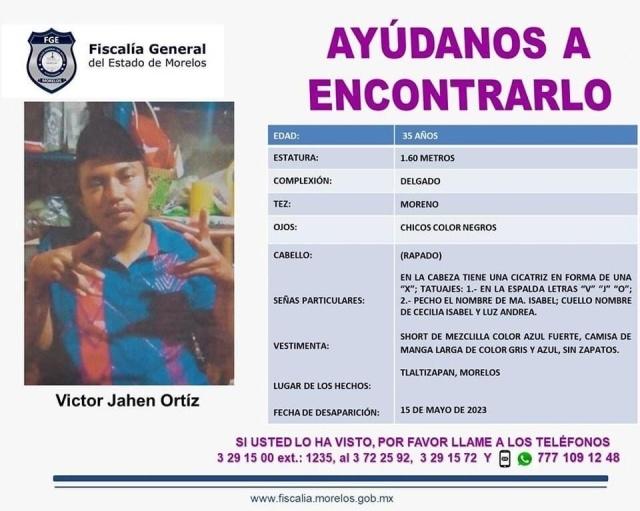 Desde hace cinco días está desaparecido un vecino de Tlaltizapán