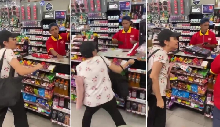 Apodan "Lady Recargas" a mujer que golpeó e insultó a cajera del OXXO por no hacerle una recarga