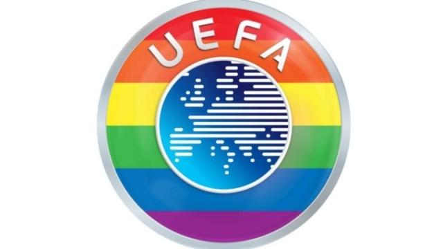 La UEFA viste su logo con los colores del &quot;arcoíris&quot;.