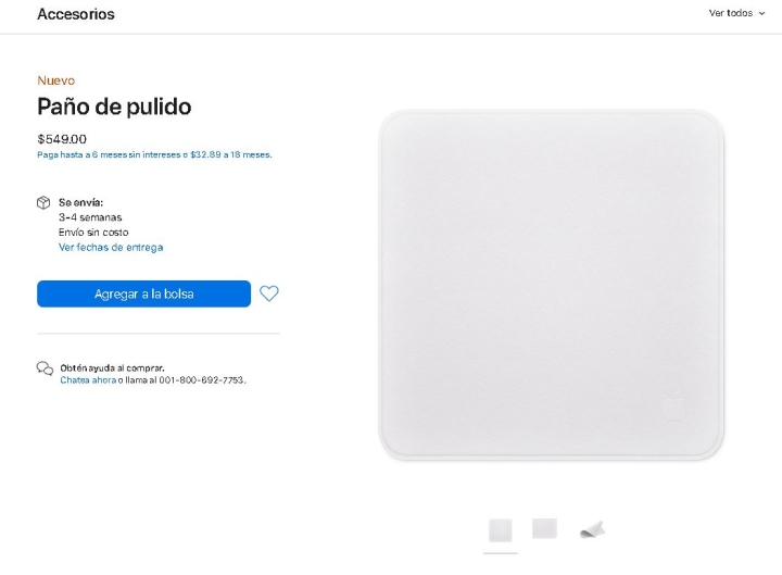 Apple vende un paño de pulido oficial para limpiar tu iPhone: cuesta 549 pesitos en México