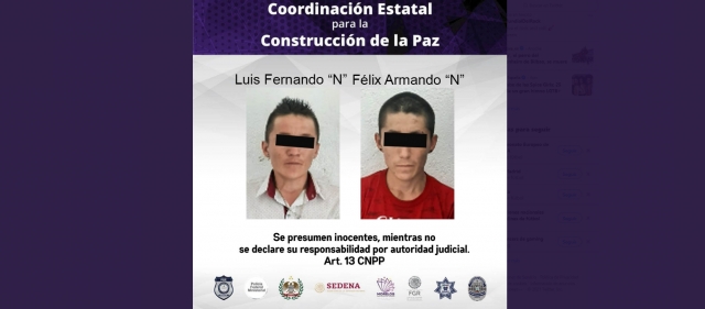 Arrestan a dos presuntos extorsionadores en Puente de Ixtla