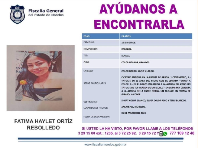 Una joven desapareció hace 14 días en Zacatepec