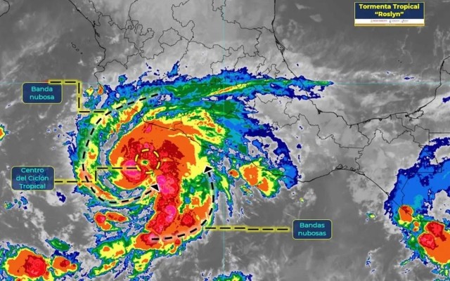 Tormenta tropical Roslyn podría tocar tierra en Nayarit el domingo como huracán