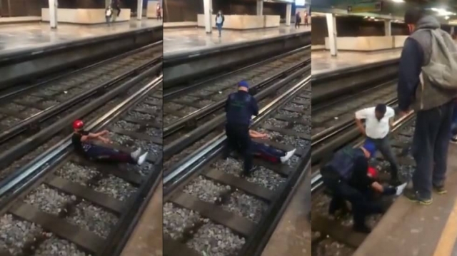 Hombre cae a las vías del Metro en la CDMX.