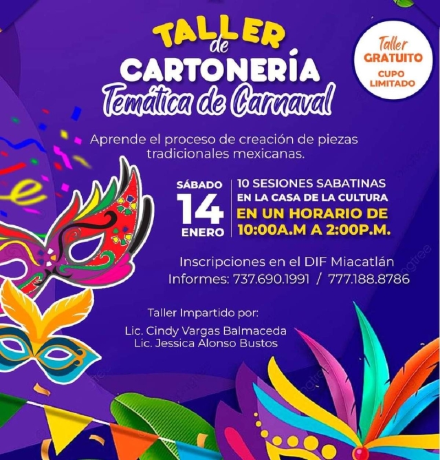 Promueven taller de cartonería en Miacatlán