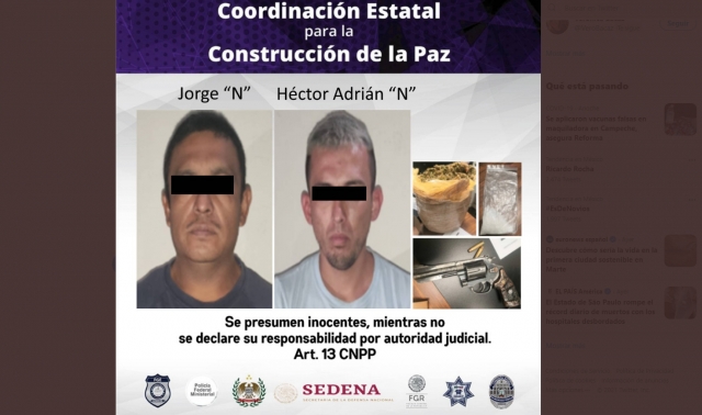 Capturan a dos hombres armados en Miacatlán