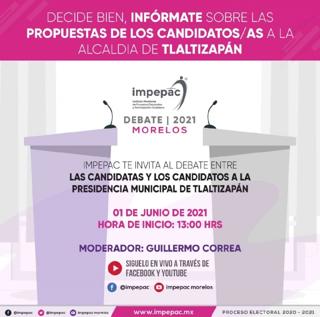 Sólo tres debates de candidatos a presidencias municipales realizará el Impepac en la región sur.