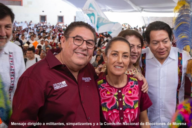 Sostiene encuentro Claudia Sheinbaum y Víctor Mercado con militantes y simpatizantes de Morena