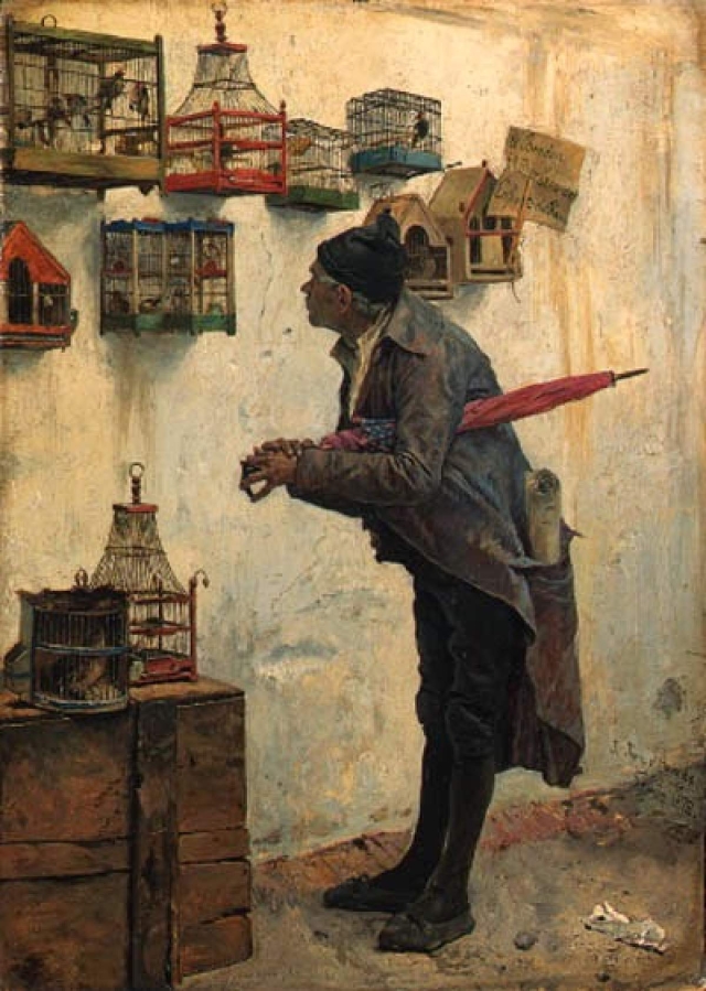 The Bird Fancier. 1878. José Jiménez y Aranda.