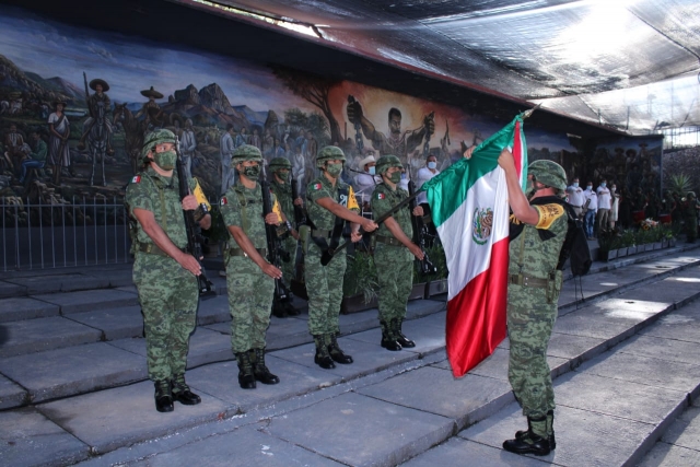 Participó personal militar en ceremonia por CXLII aniversario del natalicio de Emiliano Zapata