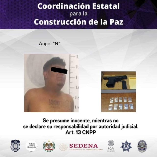 La droga y el arma quedaron a cargo del Ministerio Público.