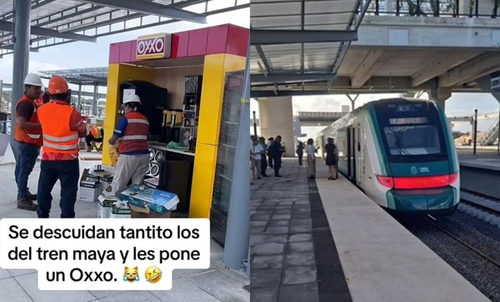 Mini Oxxo en tren maya causa revuelo; lo cierran tras viralizarse