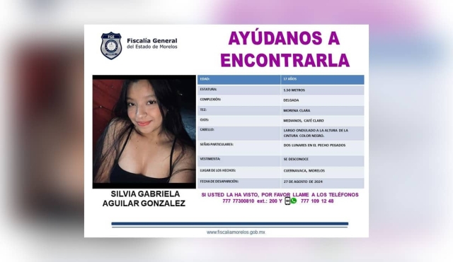 Una adolescente desapareció en Cuernavaca