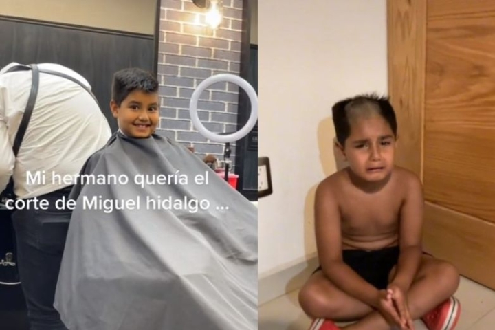 Niño pide corte estilo Miguel Hidalgo y termina llorando