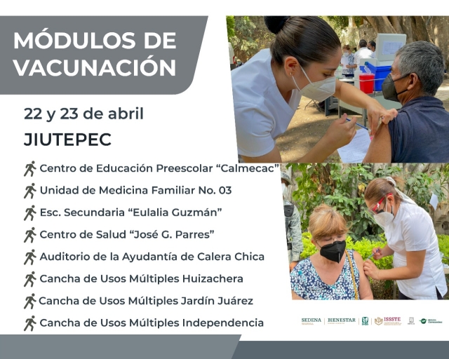 Aplicarán segunda dosis de vacuna contra covid-19 a adultos mayores de Jiutepec