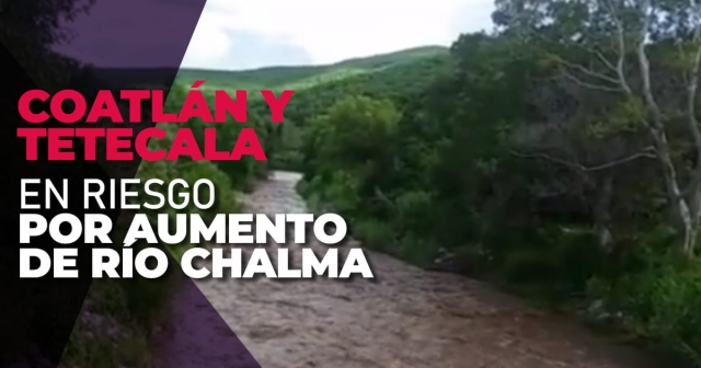 Las lluvias que se presentan en zonas del Estado de México propician el aumento del nivel del río Chalma.