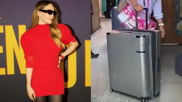 Belinda escapa en maleta para evitar preguntas sobre Nodal y Ángela