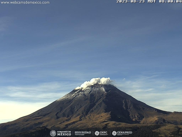 Registran 25 exhalaciones del volcán Popocatépetl; se mantiene semáforo amarillo fase 2