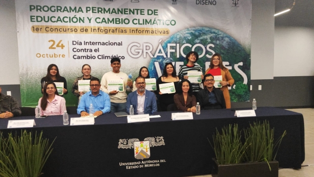 Entregan premios a ganadores del concurso de infografías &#039;Gráficos verdes&#039;, en la UAEM