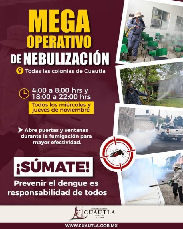 Mantendrán este mes operativo contra el dengue en Cuautla