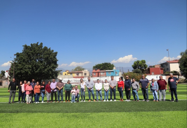Gobierno de Jiutepec rehabilita cancha de futbol de la unidad habitacional Campestre