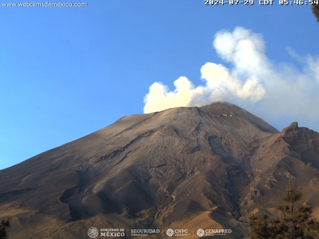 Registra 88 exhalaciones volcán Popocatépetl; se mantiene semáforo amarillo fase 2