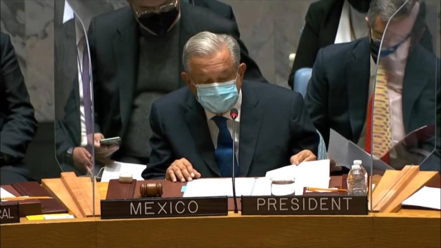AMLO da mensaje en Consejo de Seguridad de la ONU.