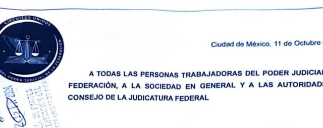 Acuerdan trabajadores del PJF mantener paro de labores por tiempo indefinido