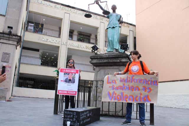 Integrantes del FNCVV expusieron el caso de Dulce Gabriela Flores Gutiérrez, víctima de violencia vicaria y actualmente desaparecida.  