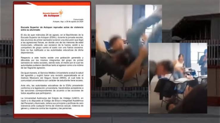 Estudiante es agredido violentamente en aula; video causa indignación