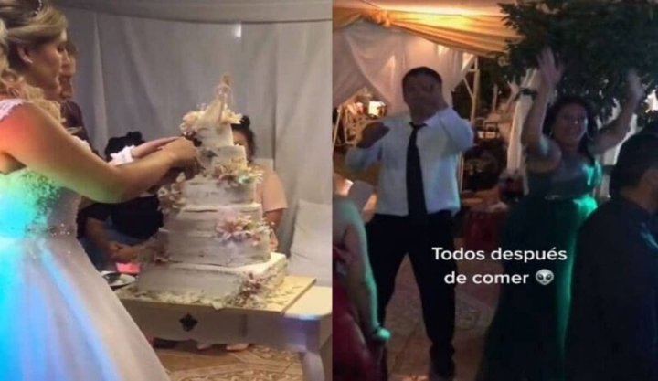 Novios dan pastel de marihuana en su boda, invitados se descontrolan