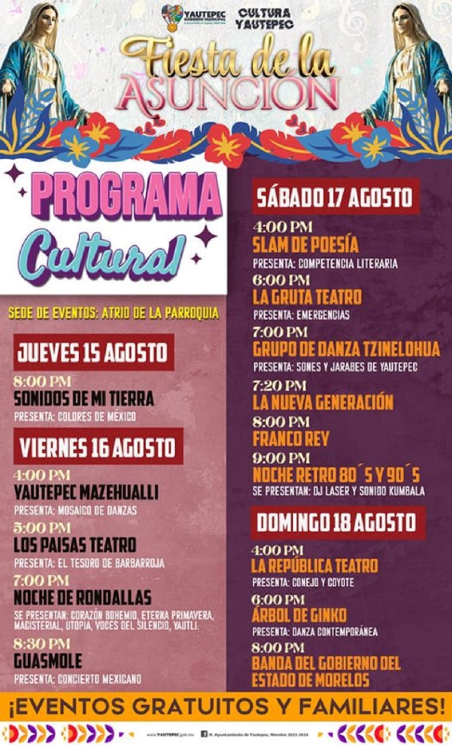 Todo está listo para la Fiesta de la Asunción en Yautepec