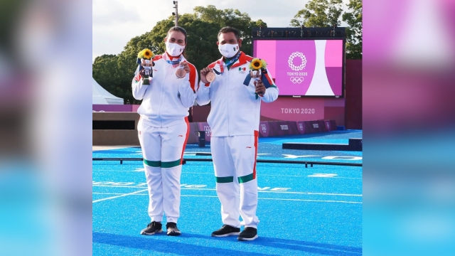 Alejandra Valencia y Luis Álvarez dan a México el bronce en tiro con arco