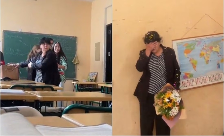 Alumnos crean pelea falsa para sorprender a su maestra en su cumpleaños