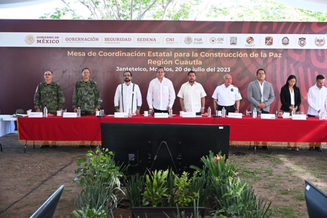 Encabeza gobernador reunión de la Mesa de Coordinación Estatal para la Construcción de la Paz, en Jantetelco