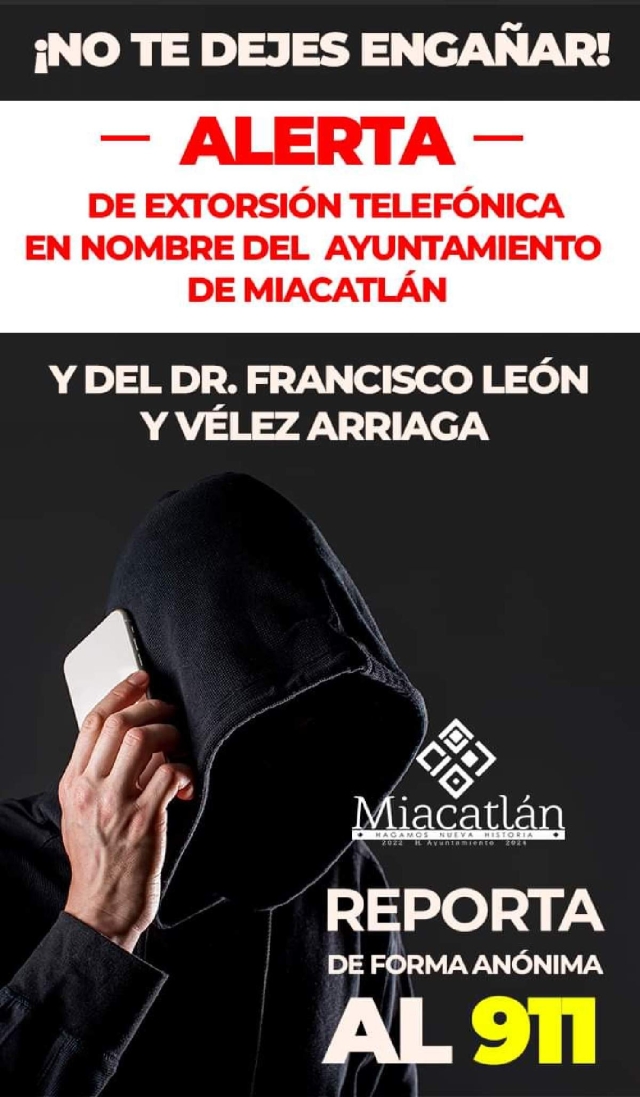 Persiste la extorsión telefónica en Miacatlán