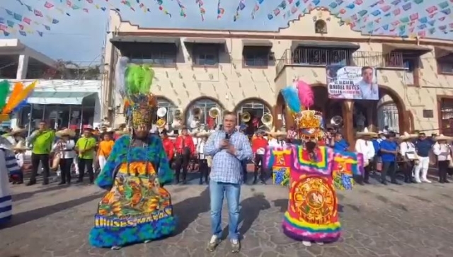 Mensaje de bienvenida del alcalde Rafael Reyes al tercer día del carnaval de Jiutepec 2024
