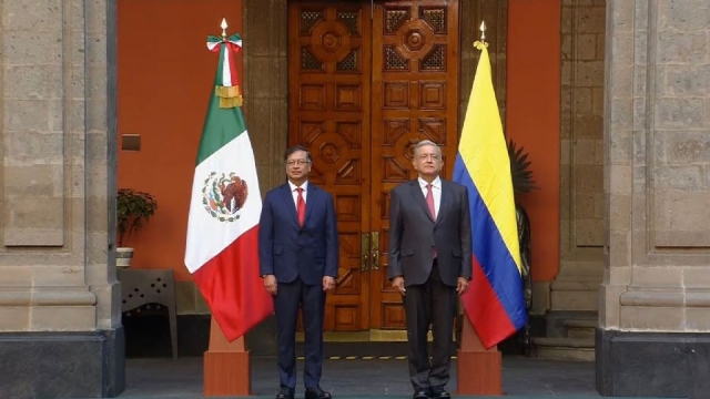 AMLO recibe a Gustavo Petro, presidente de Colombia, en Palacio Nacional