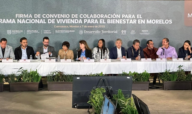 Encabeza gobernadora firma de convenio para el Programa Nacional de Vivienda para el Bienestar en Morelos