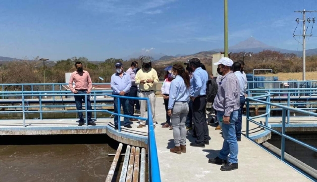 Autoridades realizaron un recorrido por la planta de tratamiento “San Andrés”. 