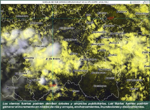 Se esperan chubascos y lluvias puntuales fuertes, con posible caída de granizo: CEPCM