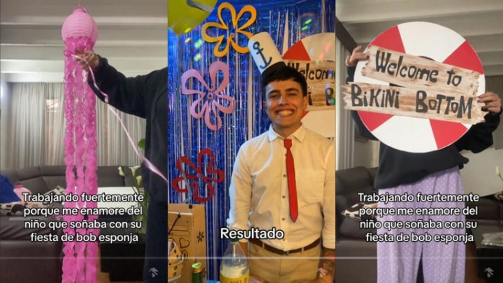 Creatividad y amor: Joven sorprende a su novio con fiesta de Bob Esponja