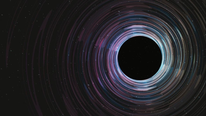 Ilustración de un agujero negro primordial.