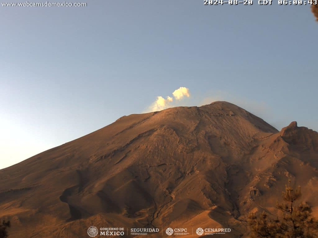 Registra 65 exhalaciones volcán Popocatépetl; se mantiene semáforo amarillo fase 2