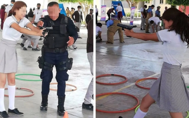Policías enseñan a estudiantes de Guanajuato a usar armas; ONG&#039;s condenan los hechos