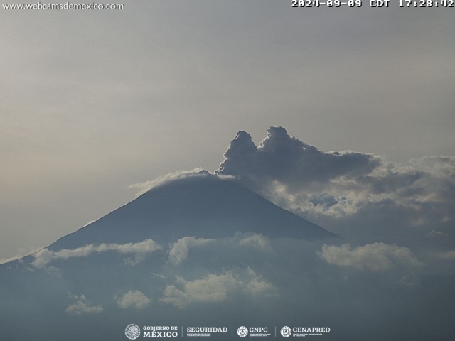 Registra 31 exhalaciones volcán Popocatépetl; se mantiene semáforo amarillo fase 2